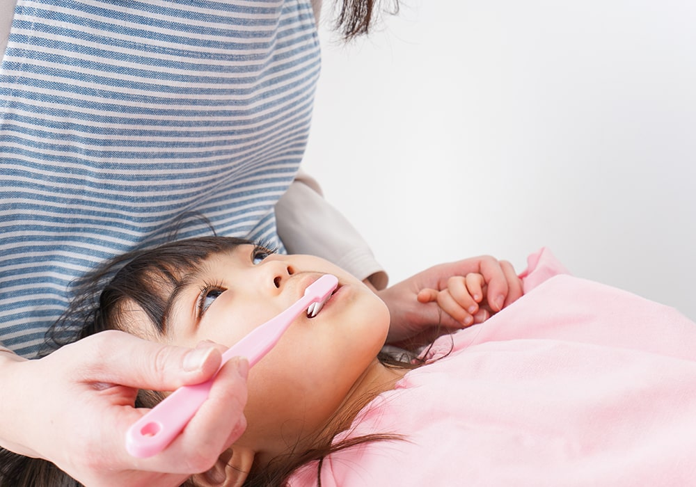 小学生の間は仕上げ磨きを